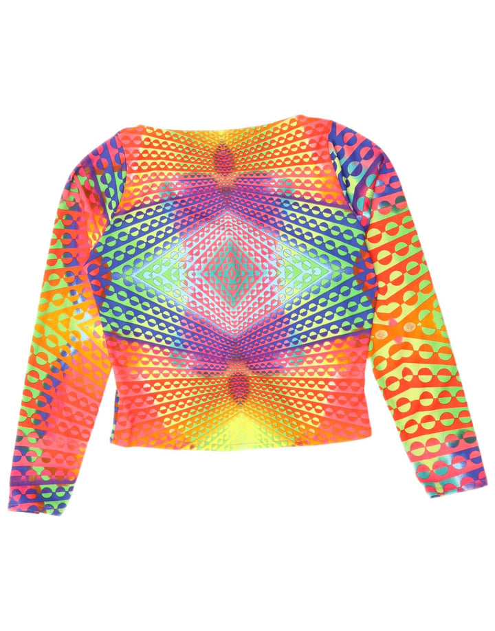Naracamicee Γυναικείο Crop Top UK 12 μεσαίο πολύχρωμο γεωμετρικό μετάξι