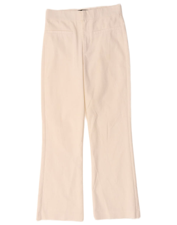 Zara Γυναικείο Bootcut Casual Παντελόνι Small W26 L26 White