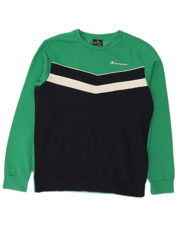 Champion Boys Φούτερ Jumper 13-14 Years XL Green Colourblock