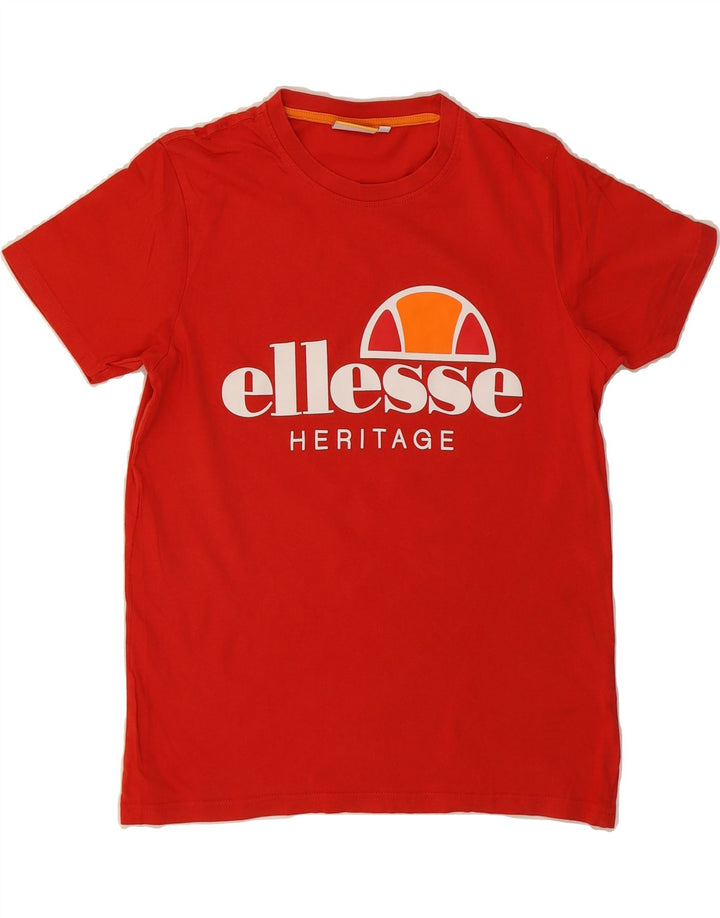 ELLESSE Mens Heritage Graphic T-Shirt Top Small Red Cotton Vintage Ellesse and Second-Hand Ellesse from Messina Hembry 