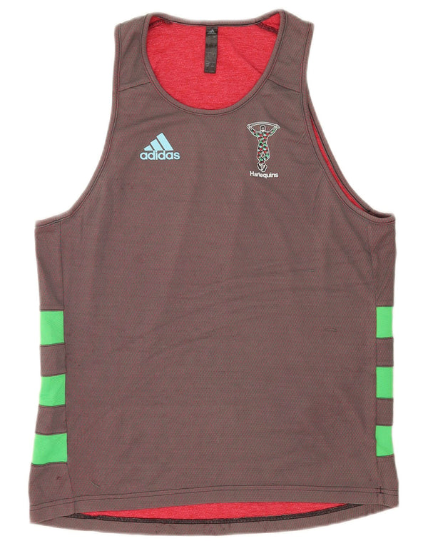 Ανδρικό γραφικό γιλέκο Adidas Top Large Grey Colourblock Πολυεστέρας