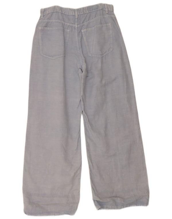Zara γυναικείο παντελόνι με φαρδύ πόδι EU 40 Medium W30 L32 Μπλε λινό