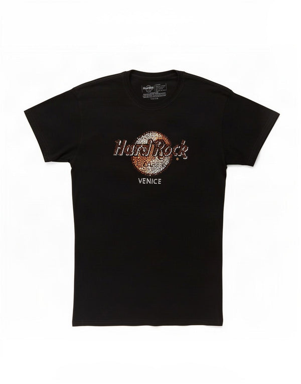 Hard Rock Cafe Γυναικείο T-Shirt γραφικό Βενετία τοπ UK 18 XL μαύρο βαμβακερό