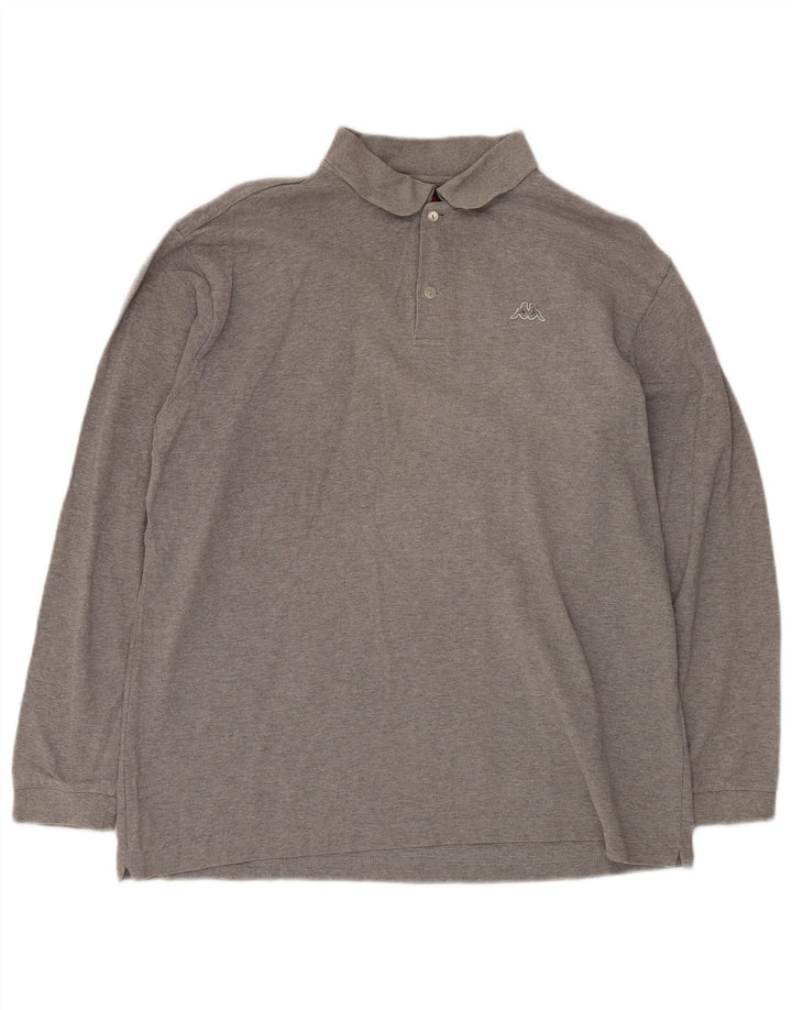 Ανδρικό μακρυμάνικο μπλουζάκι πόλο KAPPA σε γκρι μεγάλο