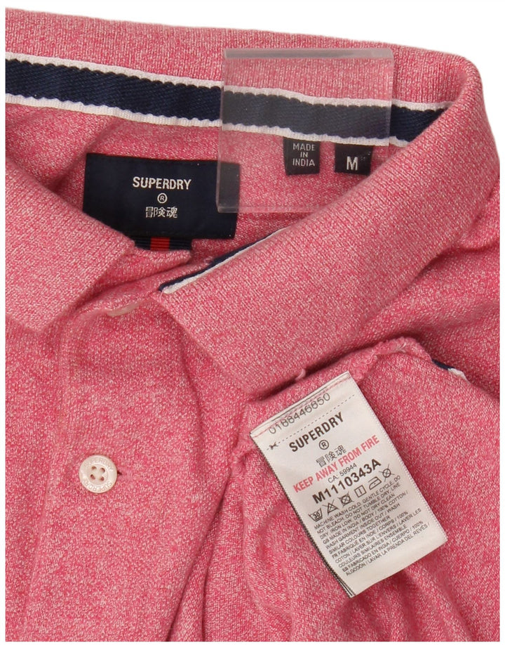Ανδρικό πουκάμισο πόλο Superdry, μεσαίο ροζ βαμβακερό