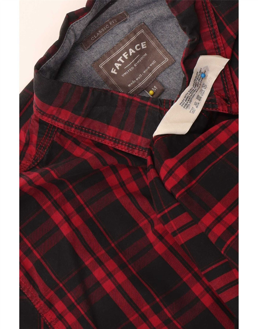 Fat Face Ανδρικό πουκάμισο Classic Fit Medium μαύρο βαμβακερό