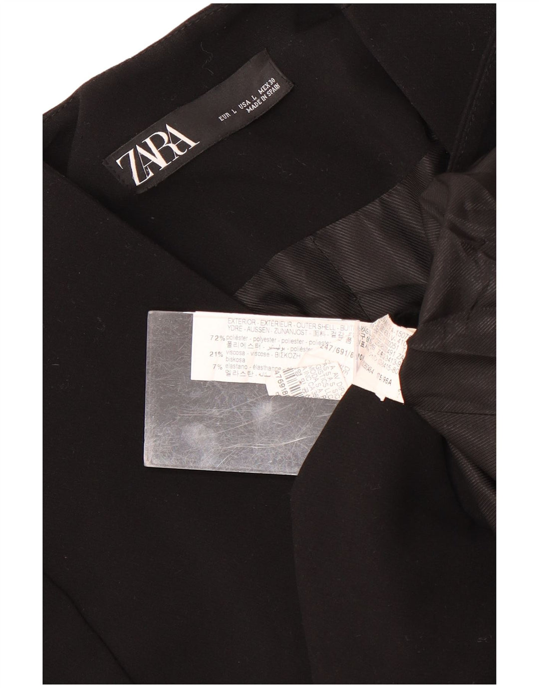 Zara Γυναικείο Σακάκι Μπλέιζερ UK 16 Μεγάλο Μαύρο Πολυεστέρα