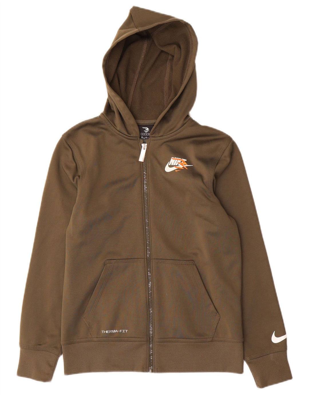 Πουλόβερ Nike Boys 3BRAND με φερμουάρ κουκούλα 10-11 ετών Μεσαίο χακί πολυεστέρας