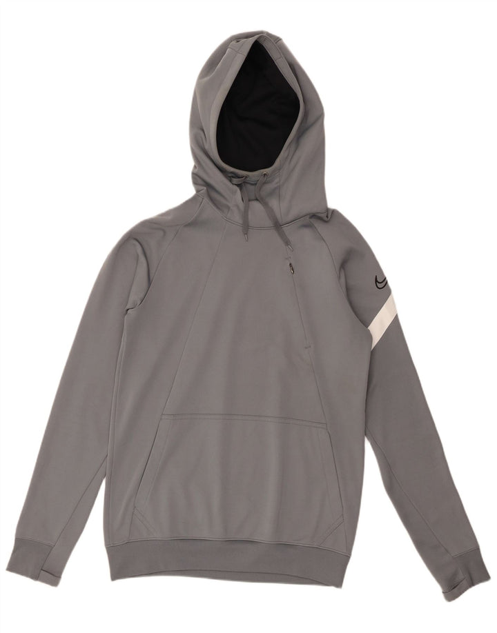 Ανδρικά κουκούλα με κουκούλα Nike Dri Fit Μικρό γκρι πολυεστέρας