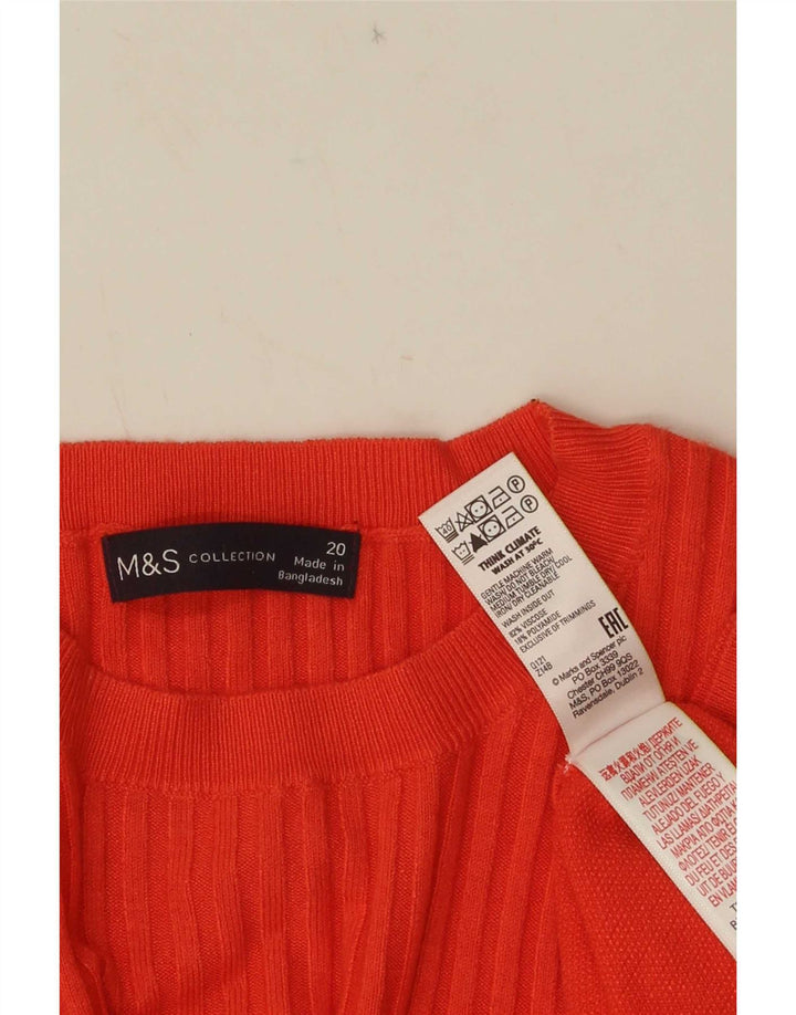 Marks & Spencer Γυναικεία Μπλούζα Τοπ UK 20 2XL Πορτοκαλί βισκόζη