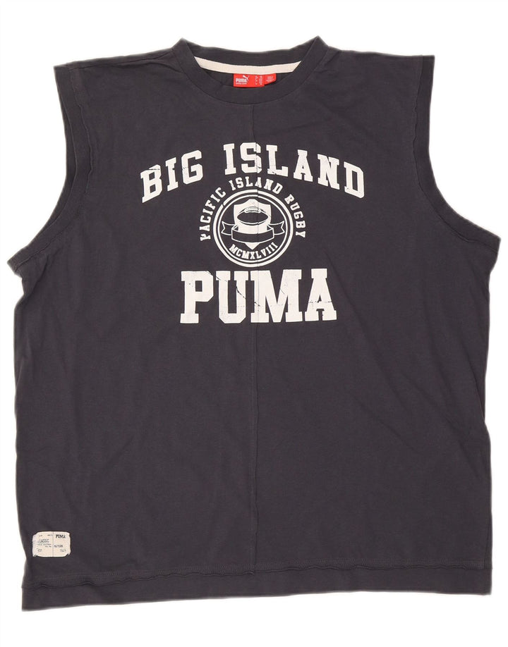 Ανδρικό γραφικό γιλέκο Puma Top 2XL Navy Blue Cotton