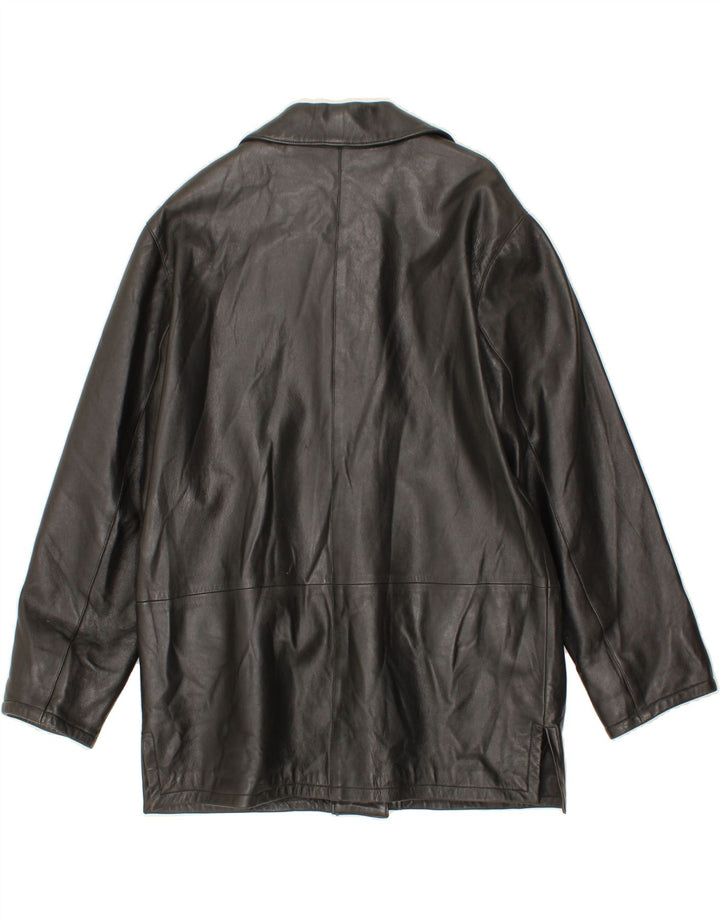 CONBIPEL Womens Leather Coat IT 44 Medium Black Leather Vintage Conbipel and Second-Hand Conbipel from Messina Hembry 