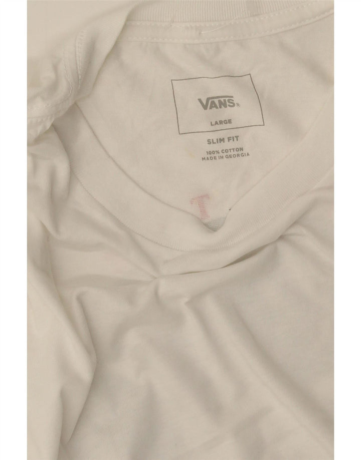 Γραφικό T-Shirt Ανδρικό VANS Slim Fit Top Large White