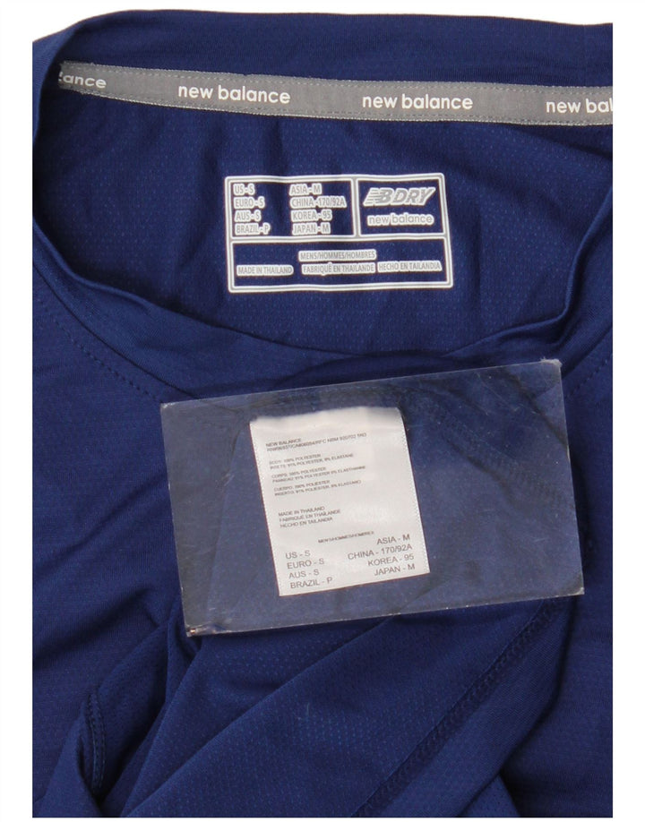 New Balance Ανδρικό T-Shirt Top Small Navy Blue Polyester