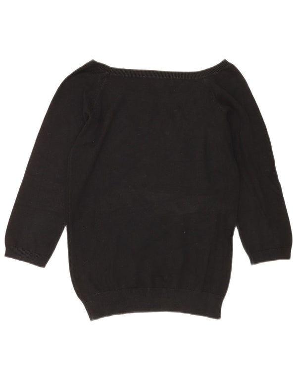 Zara Γυναικείο πουλόβερ με λαιμόκοψη 3/4 μανίκια UK 14 Large Black