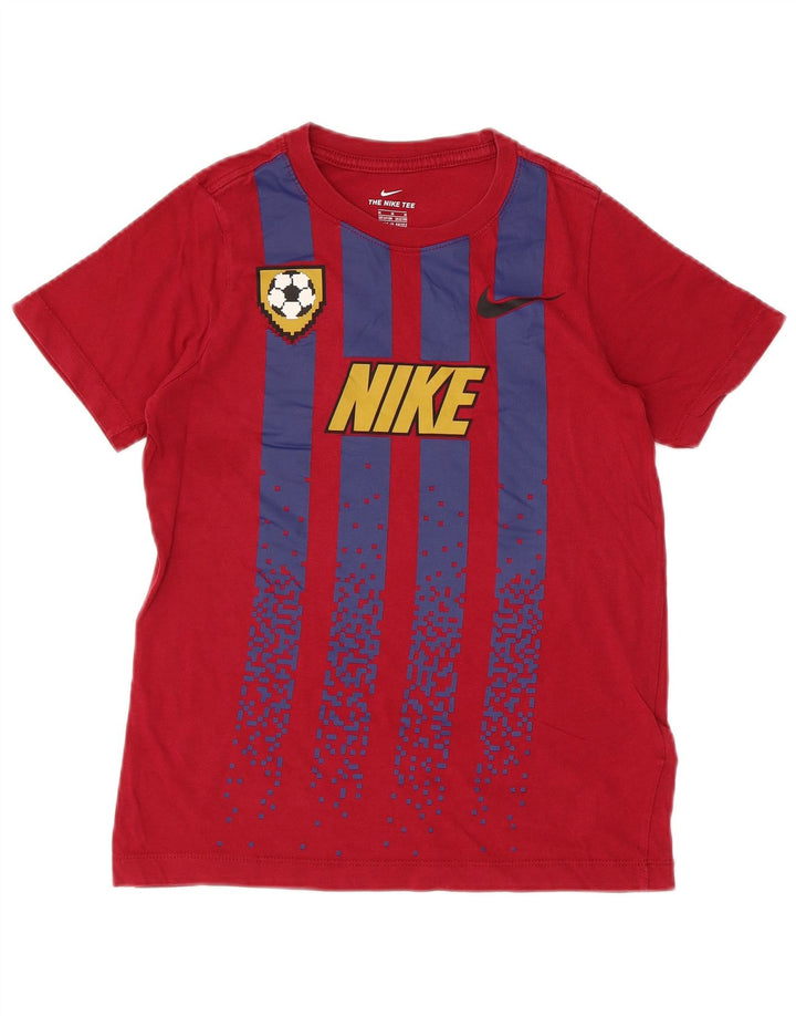NIKE Boys Graphic T-Shirt Top 10-11 Years Medium Red Cotton