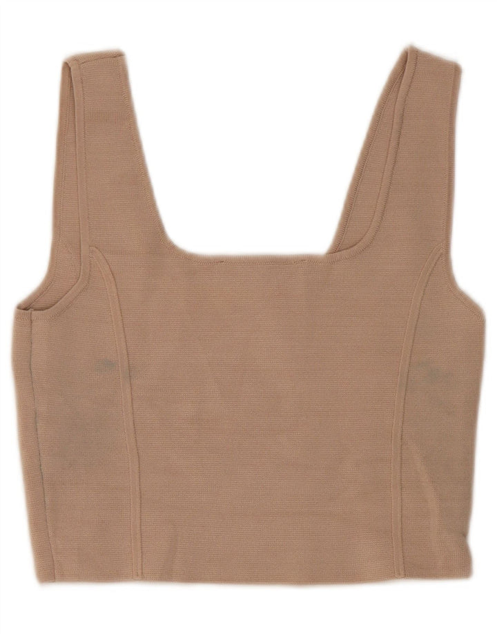 Zara Γυναικείο Crop Top UK 12 Medium Beige Nylon
