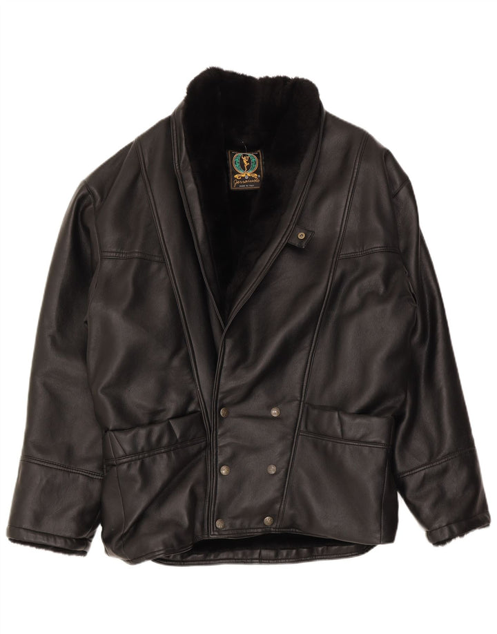 Ανδρικό μπουφάν με διπλό στήθος Alta Moda UK 42 XL Μαύρο Shearling