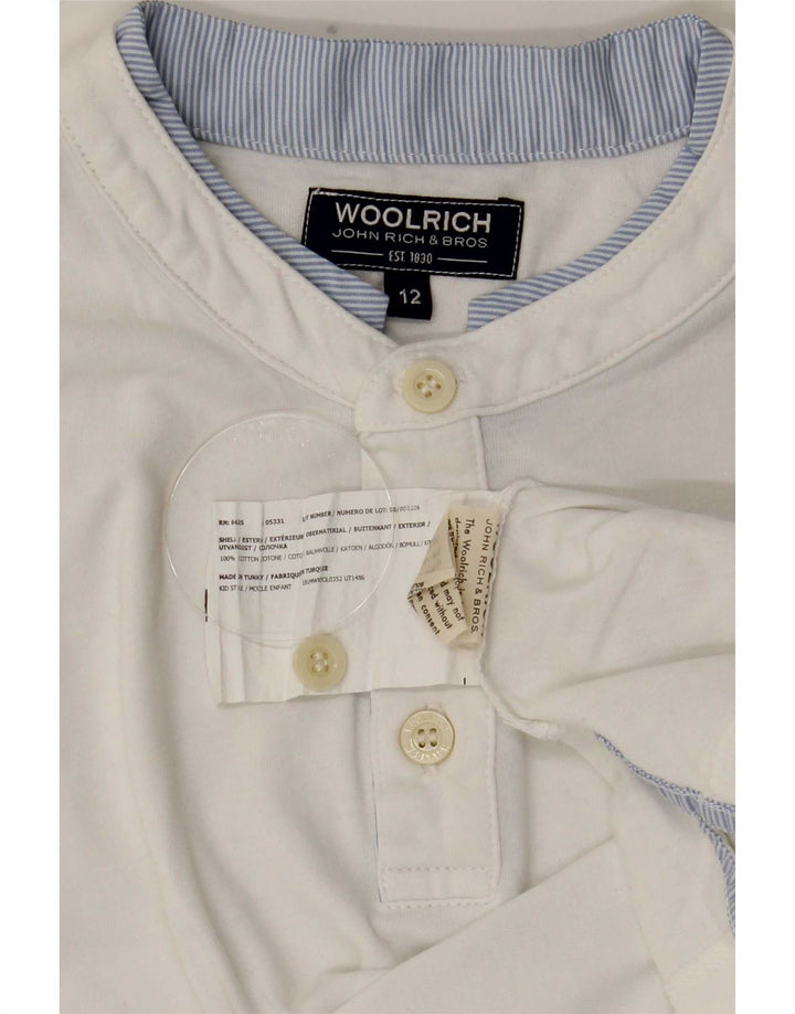 Woolrich Boys T-Shirt Top 11-12 ετών Λευκό βαμβακερό