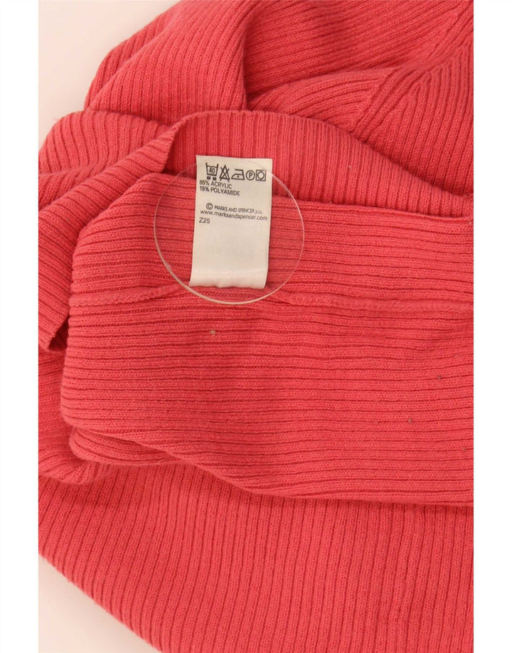 Marks & Spencer Γυναικείο Crop Roll Neck πουλόβερ UK 14 Medium Red