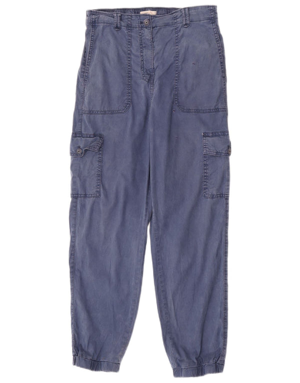 Marks & Spencer Womens Joggers Cargo Παντελόνι UK 10 Small W26 L28 Navy Blue