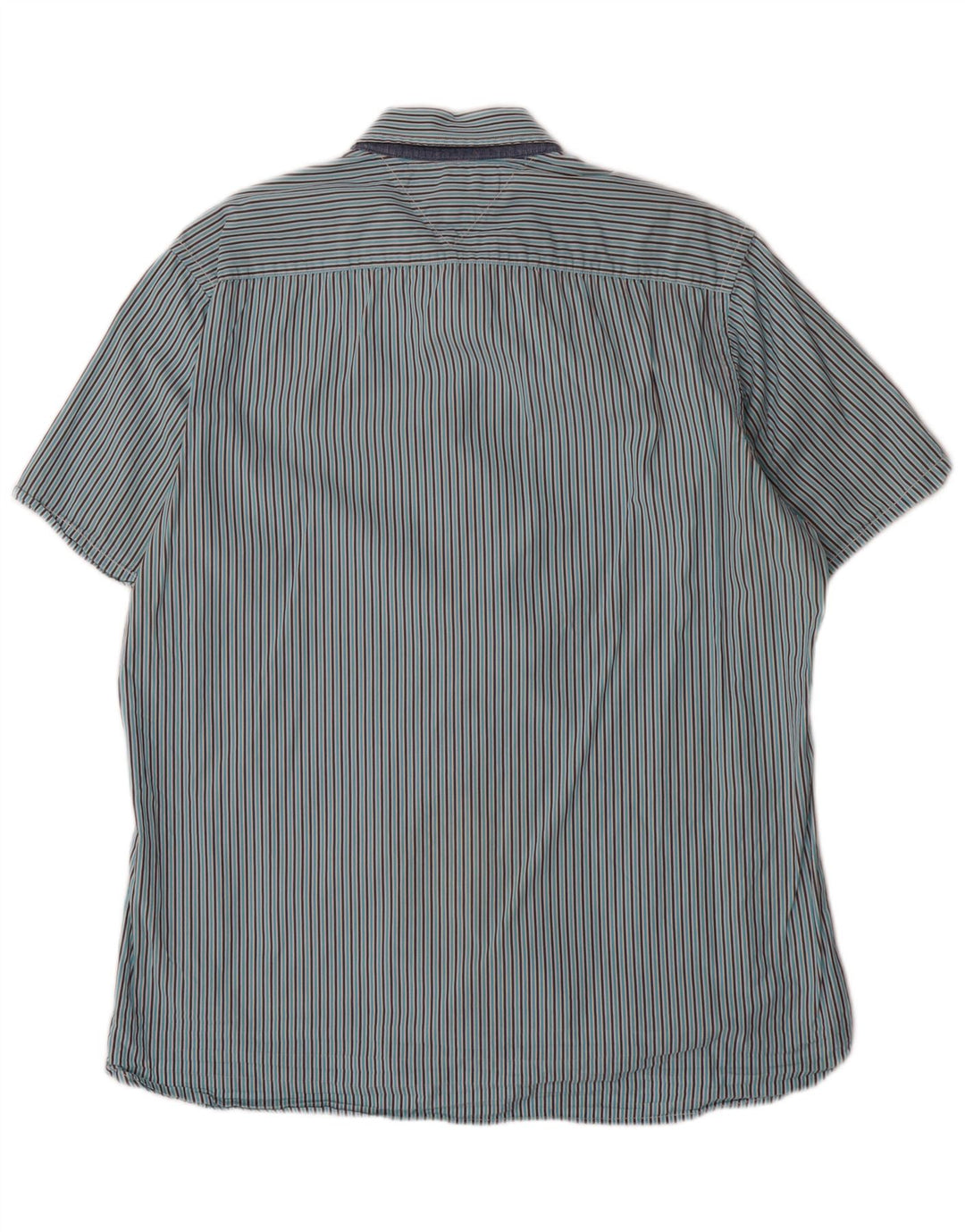 TOMMY HILFIGER Ανδρικό πουκάμισο με κοντό μανίκι προσαρμοσμένο σε μεγάλο μπλε ριγέ