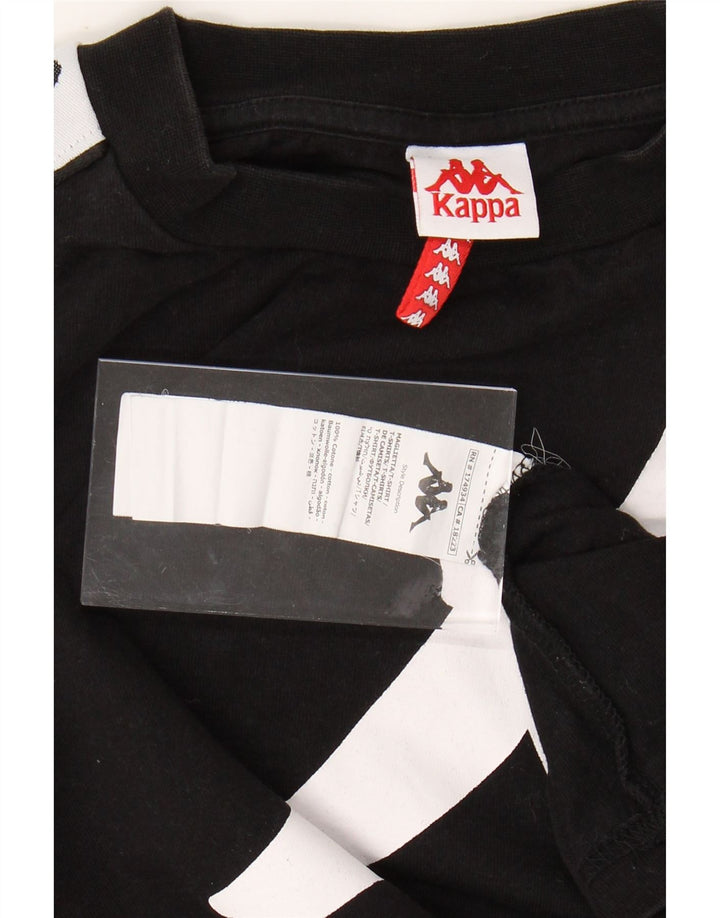 Ανδρικό γραφικό T-Shirt KAPPA Top Medium Black Colorblock Βαμβακερό