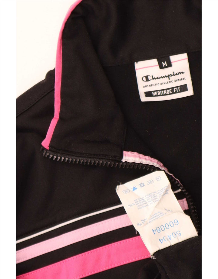 Champion Womens Heritage Fit Top Jacket UK 14 Medium Black