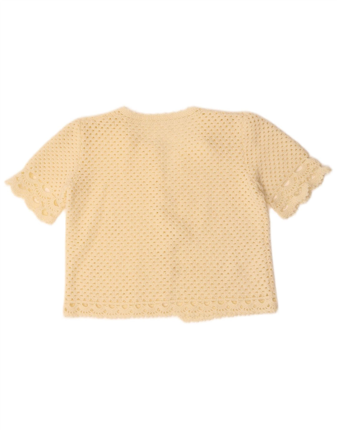 Γυναικείο πουλόβερ με κοντό μανίκι VINTAGE UK 14 Medium Off White