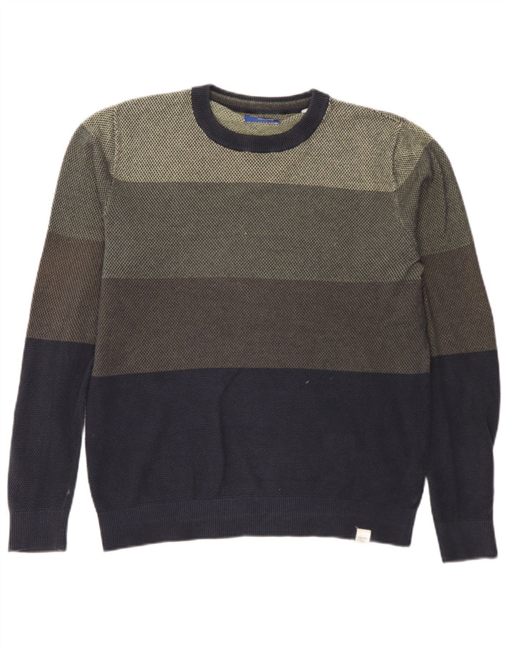 Jack & Jones Ανδρικό πουλόβερ με λαιμόκοψη, μεσαίο πολύχρωμο Colourblock