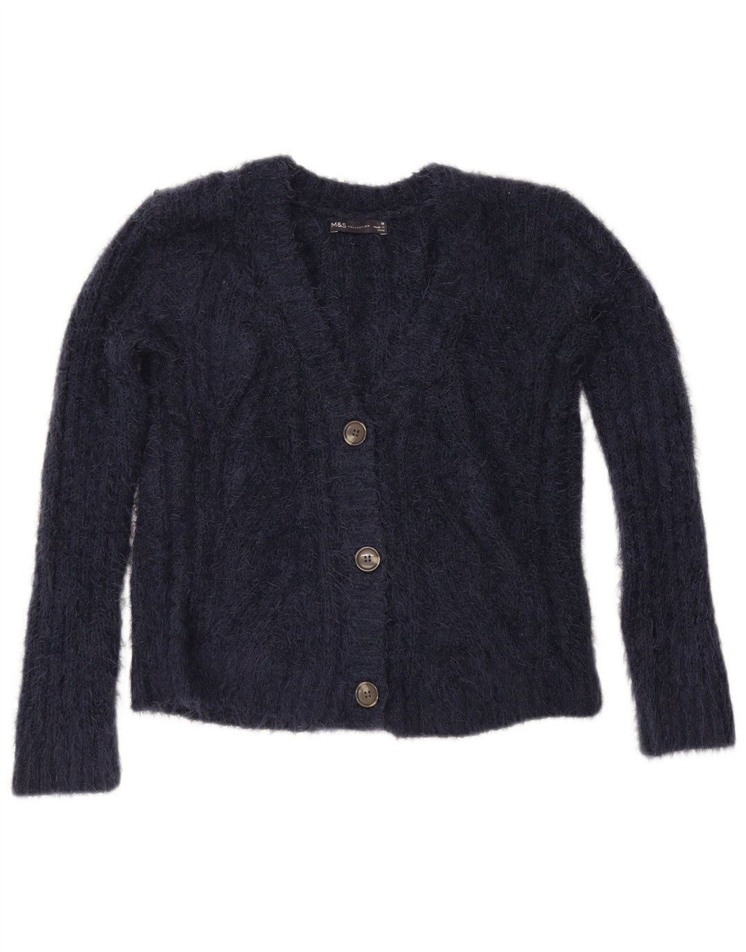 Marks & Spencer Γυναικείο πουλόβερ UK 14 Medium Navy Blue Polyester