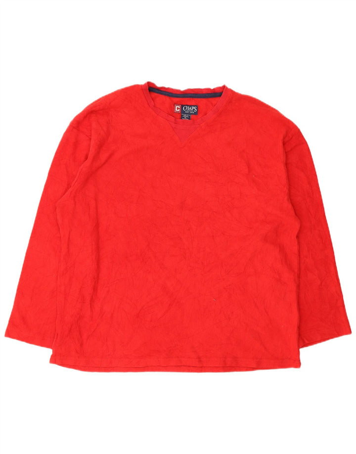 Chaps Mens Fleece Top Μακρυμάνικο XL Κόκκινο Πολυεστέρας