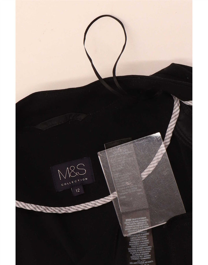 Marks & Spencer Γυναικείο Open Blazer Jacket UK 12 Medium Black Polyester