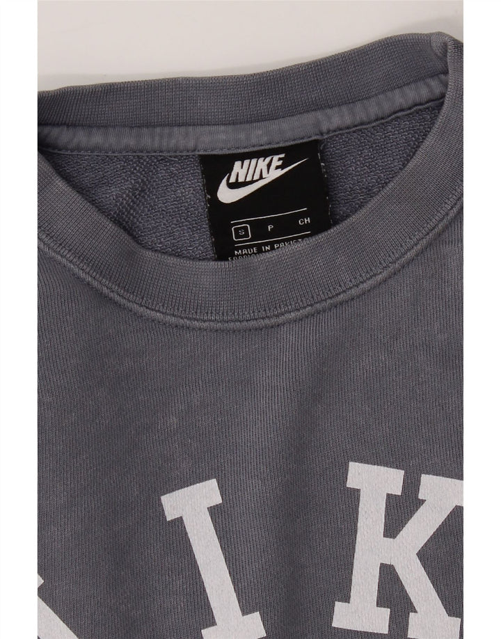NIKE Mens Graphic Sweatshirt Jumper Small Blue Cotton Vintage Nike and Second-Hand Nike from Messina Hembry 