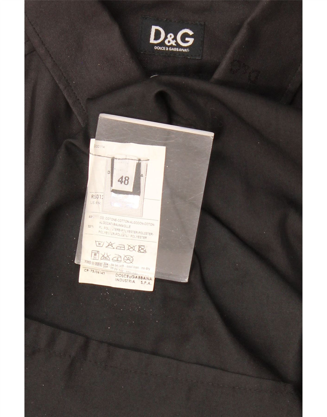 DOLCE & GABBANA Ανδρικό πουκάμισο IT 48 Μεσαίο μαύρο βαμβακερό