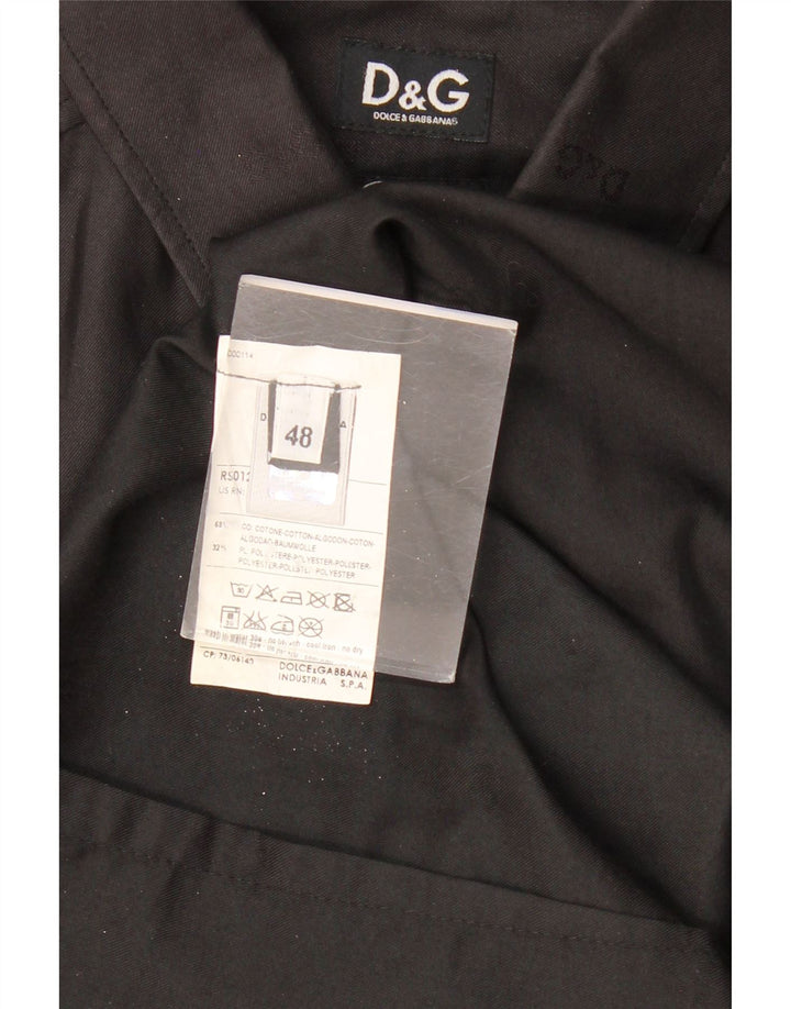 DOLCE & GABBANA Ανδρικό πουκάμισο IT 48 Μεσαίο μαύρο βαμβακερό