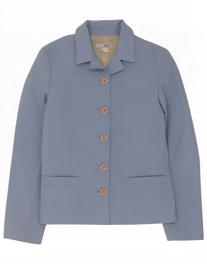 Zara Γυναικείο τζάκετ μπλέιζερ με 5 κουμπιά EU 36 XS Blue Polyester