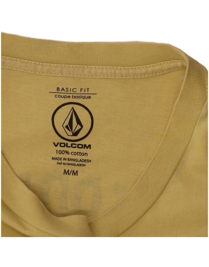 Ανδρικό γραφικό T-Shirt Volcom Τοπ μεσαίο κίτρινο βαμβακερό