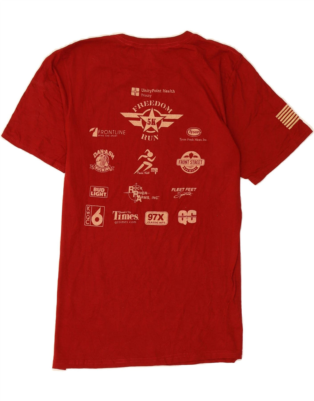 RUSSELL ATHLETIC Mens Graphic T-Shirt Top Medium Red Vintage Russell Athletic and Second-Hand Russell Athletic from Messina Hembry 