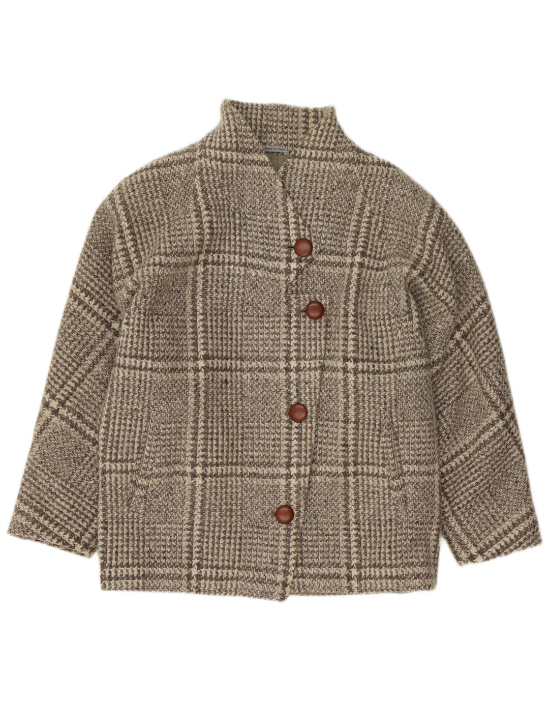 Vintage γυναικείο υπερμεγέθη πανωφόρι UK 16 Large Grey Check