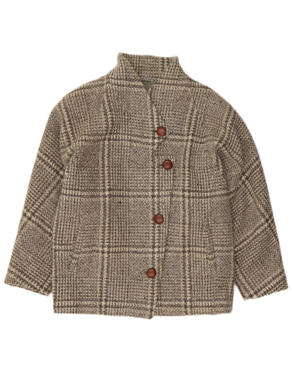 Vintage γυναικείο υπερμεγέθη πανωφόρι UK 16 Large Grey Check