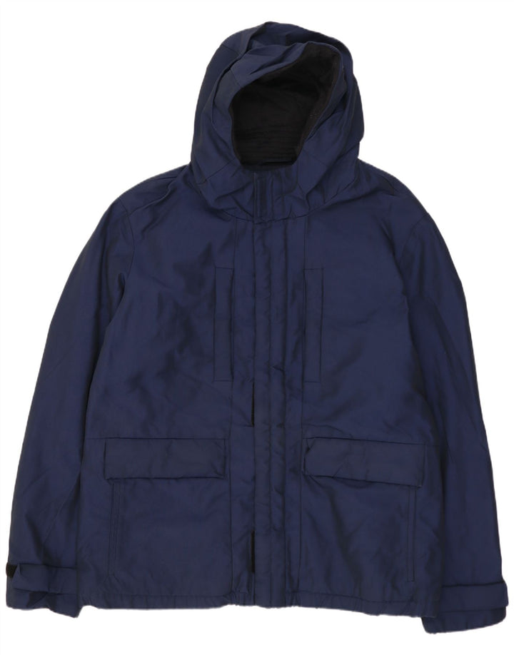 CALVIN KLEIN Ανδρικό μπουφάν με κουκούλα αντιανεμικό IT 56 3XL Navy Blue Polyester