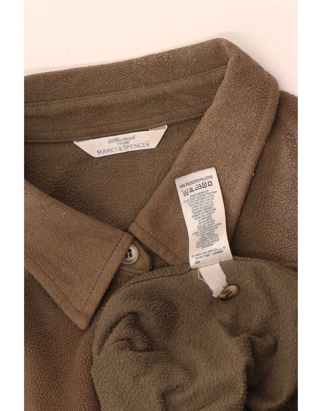 Marks & Spencer Γυναικείο πουκάμισο Fleece UK 14 Large Beige Polyester