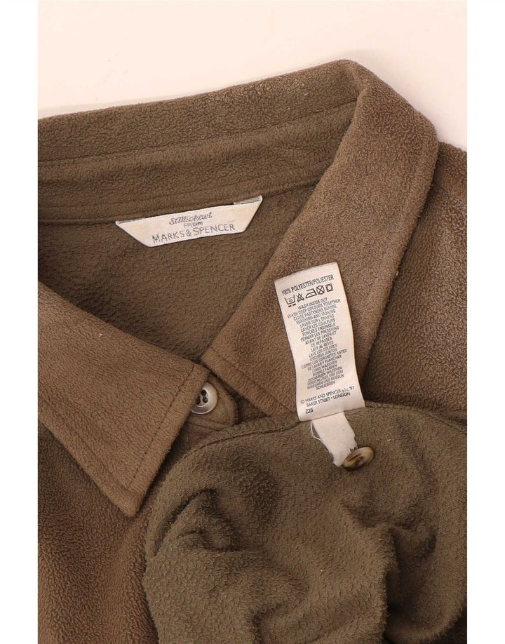 Marks & Spencer Γυναικείο πουκάμισο Fleece UK 14 Large Beige Polyester