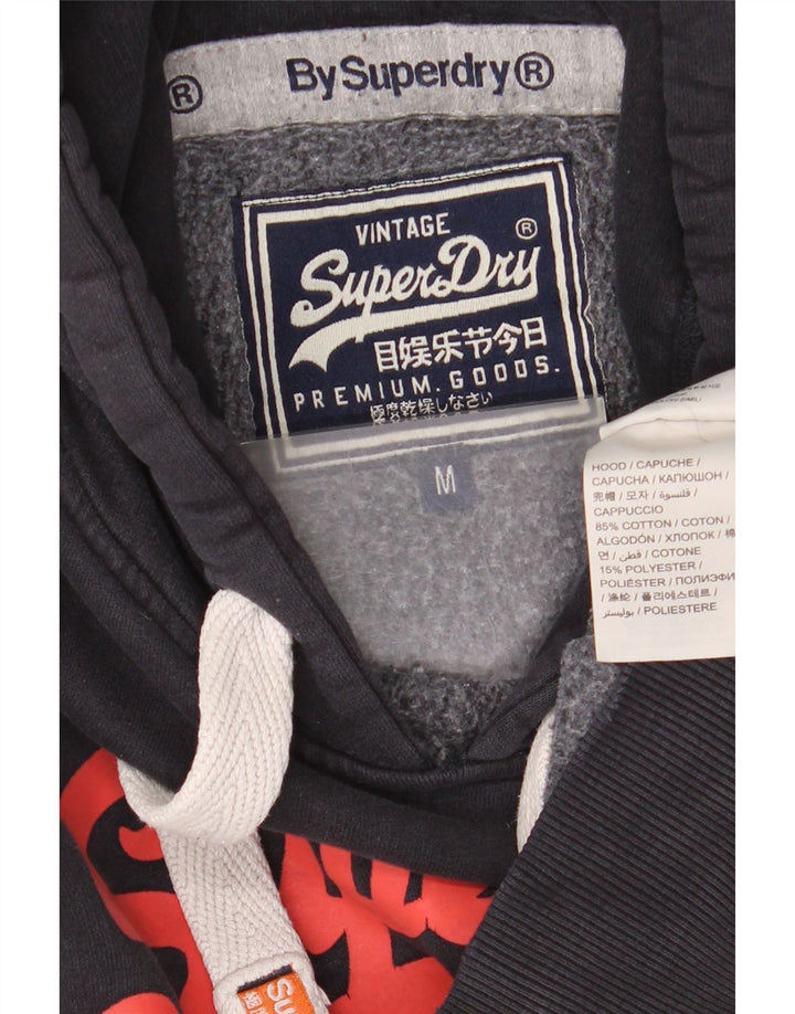 Ανδρικό γραφικό κουκούλα Superdry, μεσαίο μαύρο βαμβακερό