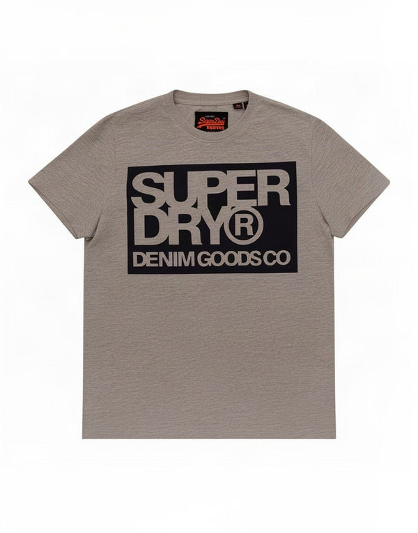 Superdry Mens Graphic T-Shirt Top Large Grey Cotton