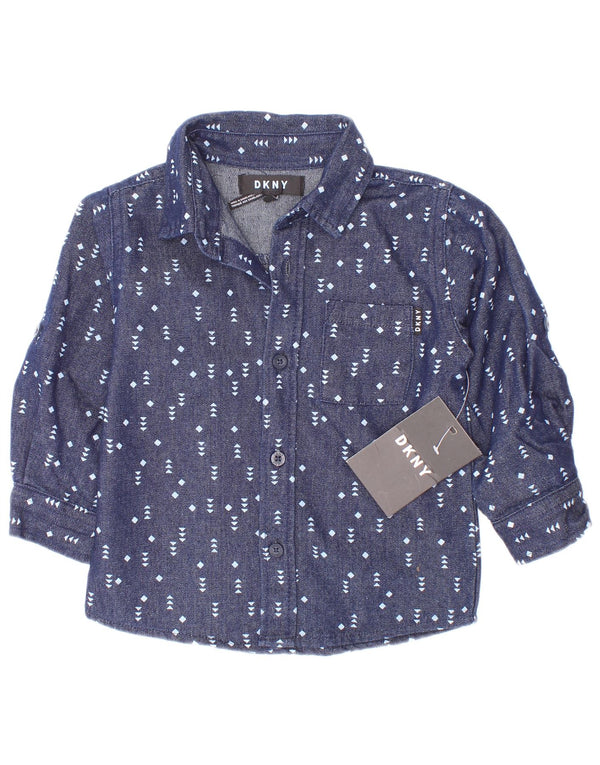 Μπλουζάκι Dkny Baby Boys 12-18 Months Navy Blue με στίγματα από βαμβάκι