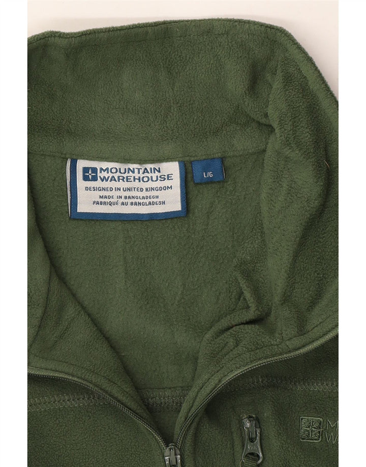 MOUNTAIN WAREHOUSE Mens Zip Neck Fleece Jumper Large Green Polyester Vintage Mountain Warehouse and Second-Hand Mountain Warehouse from Messina Hembry 