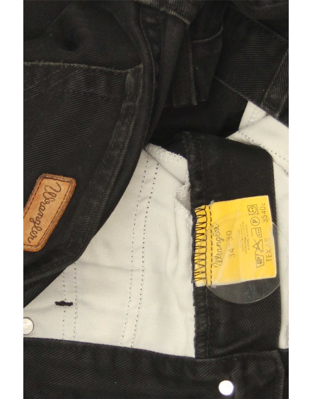 Ανδρικό τζιν Texas Straight Wrangler W34 L30 μαύρο βαμβακερό