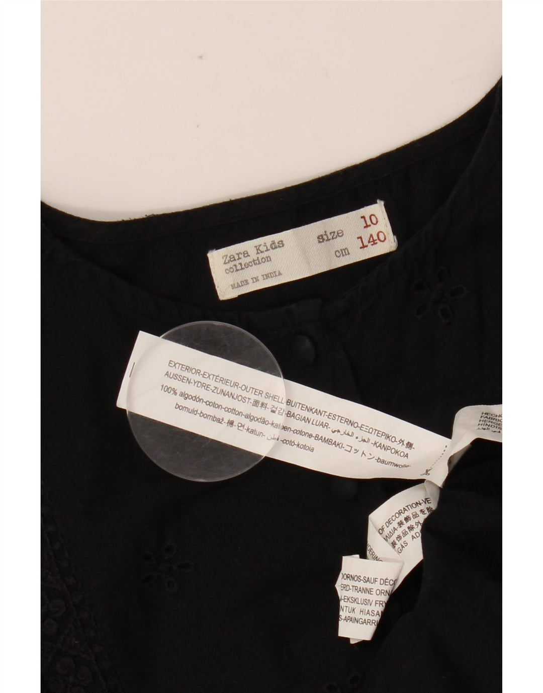 Φόρεμα ZARA Girls Batwing A-Line 9-10 ετών Μαύρο φλοράλ βαμβακερό